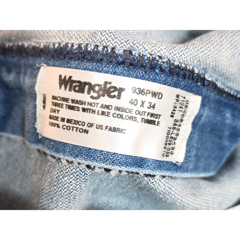 Vintage Wrangler Jeans Mens 40x34 Blue Slim Fit Cowboy Cut Western Workwear imagem 3