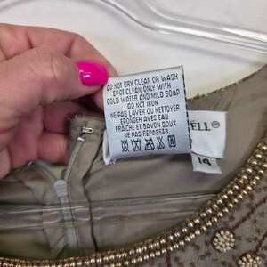 Conjunto de vestido de dos piezas Adrianna Papell para mujer, 14, seda, cuentas, vintage, estilo art déco formal imagen 15
