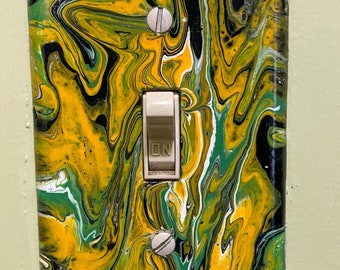 Hand Painted Light Switch Cover, Light Switch Plate, Switch Plates, Wall Plate, Gift, Housewarming, Acrylic Pour, Kitchen, Bathroom, Art