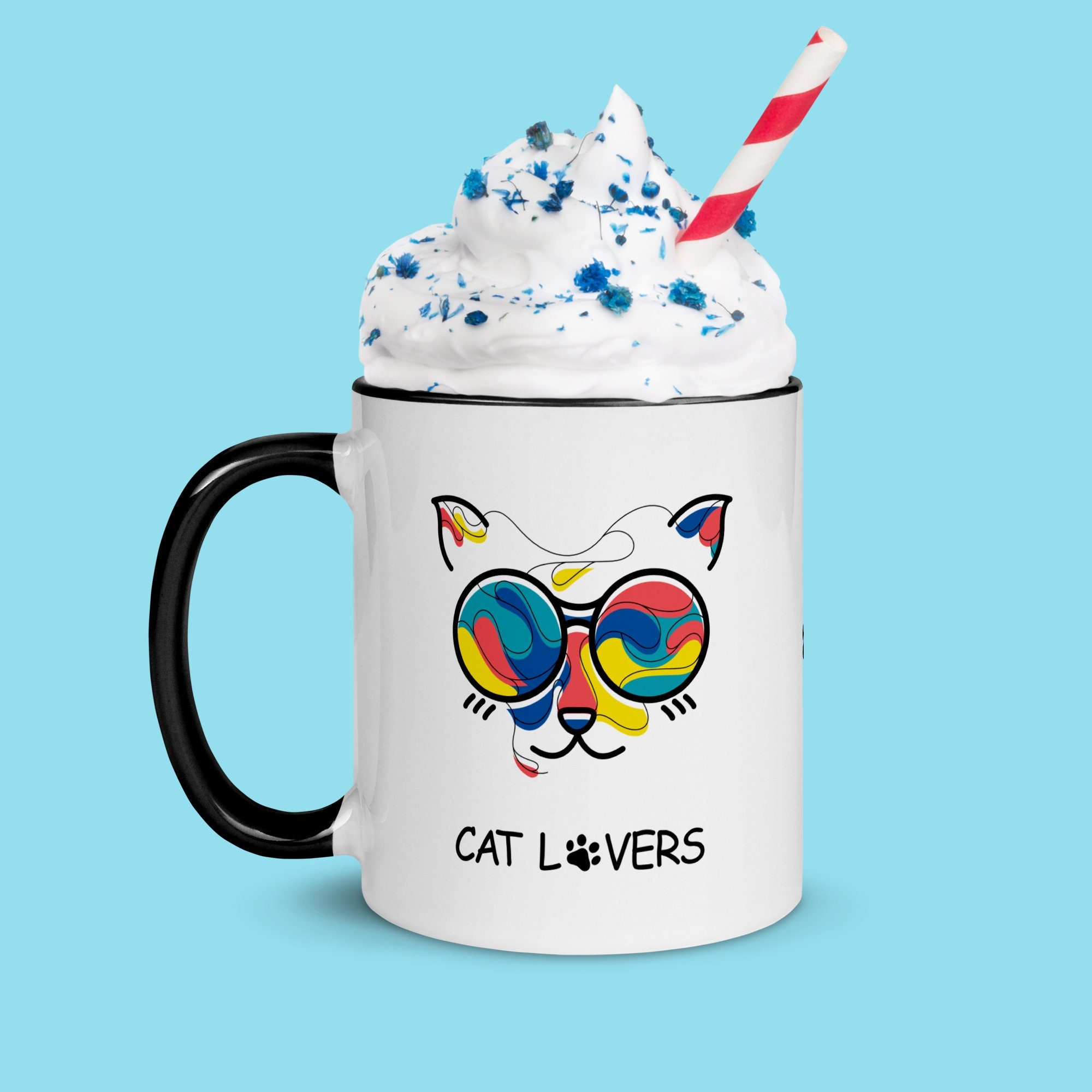 Cat Lovers Mug - Design Mug Cat Design Coffee Matcha Ceramic Gift