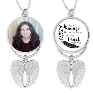 Angel Wing Car Mirror Charm, In Memory Of, Car Ornament Rearview Mirror, Personalized Memorial Gift