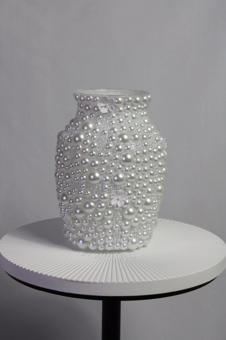 Handcrafted Pearl Vase, Luxury Decorative Vases, Unique Boho Chic Home