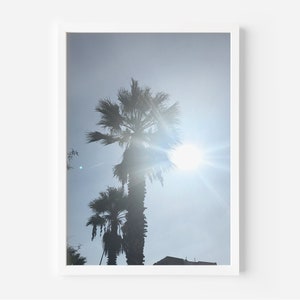 Descarga de impresión de playa, impresión de palmeras, descarga digital, imprimible costero moderno, póster de palmeras, fotografía imprimible