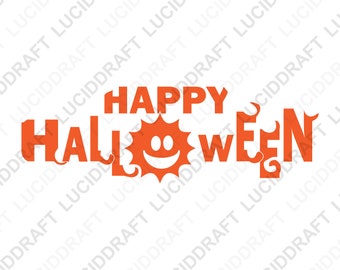 Happy Halloween SVG Schnittdatei | Happy Halloween PNG Datei | Handgezeichnete Happy Halloween Print Datei | Sofortiger digitaler Download