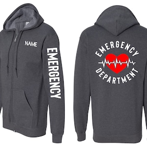 Emergency Department Zip Up Jacket, Emergency Department Sweatshirt, ER Sweatshirt, Nurse Zip Up Sweatshirt, Zip Up Jacket Sweatshirt