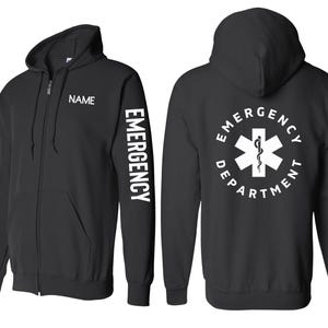 Emergency Department Zip Up Jacket, Emergency Department Sweatshirt, ER Sweatshirt, Medical Zip Up Sweatshirt, Zip Up Jacket Sweatshirt