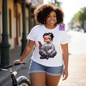Betty Boop, Black Betty Boop, Melanin Betty Boop,  Cute Betty Boop Shirt, Black Betty Boop T-shirt