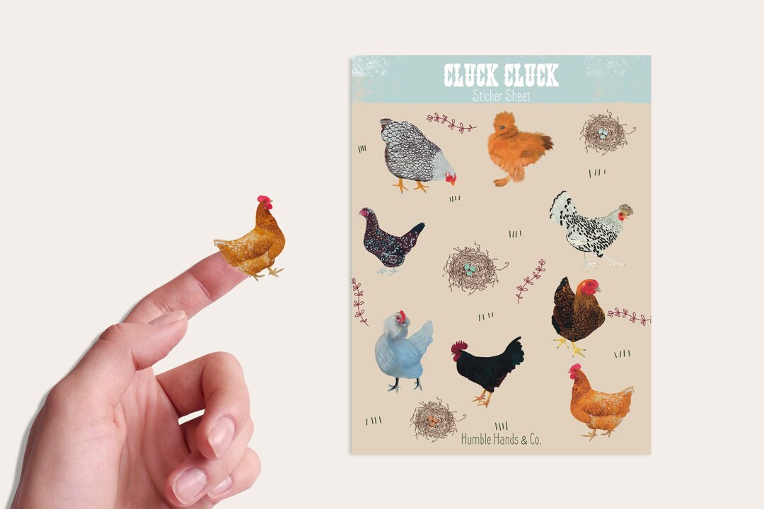 Chicken Skin Sticker Layout Chicken Sticker Sheet Backyard Chickens Planner Stickers - Etsy