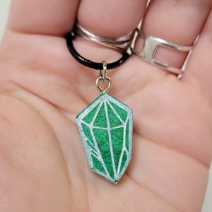 Green Crystal Handmade Resin Pendant