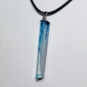 Triangular Pillar Resin Watercolor Pendant