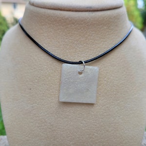 Square Resin Pendant - &quot;Snow&quot;