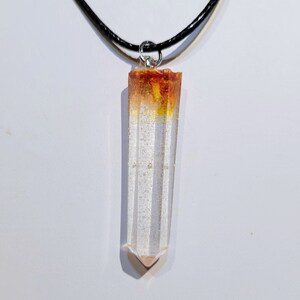 Crystal Point Resin Watercolor Pendant