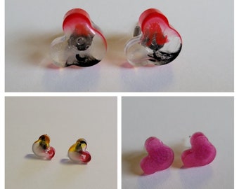 Handgemachte Mickey Ohrstecker aus Resin - 3 Farben