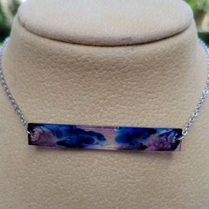 Long Rectangular Resin Pendant - "Bridge 2"