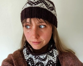 Winter Peaks Hat Knitting Pattern: Mosaic Colorwork (Digital Download)