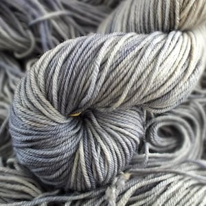 Merino DK Yarn in Overcast, Hand Dyed Yarn, Superwash DK Weight Yarn, Superwash Merino Yarn, DK Sock Yarn, Sweater Yarn, Merino Wool Yarn