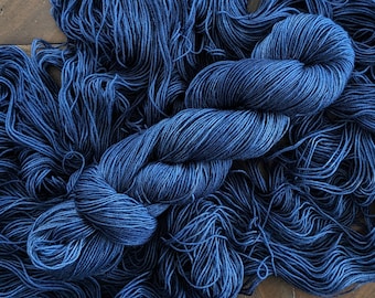 Yak and Merino Fingering Weight Yarn in Deep Blue, Yak and Merino Sock Yarn, Luxury Yarn, Yak Sock Yarn, Hand Dyed Yak Yarn, Indie Dyed Yarn
