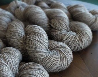 Yak and Merino Sock/Fingering Weight Yarn in Natural Gray