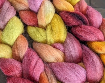 Corriedale Combed Top in October, Corriedale Wool, Corriedale Roving, Fiber for Spinning, Hand Dyed Fiber, Spinning Fiber, Wool Roving
