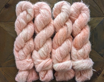 Suri Silk Yarn in Peach Blush, Baby Suri Alpaca Yarn, Lace Weight Yarn, Hand Dyed Suri Yarn, Suri Silk Lace, Baby Alpaca Yarn