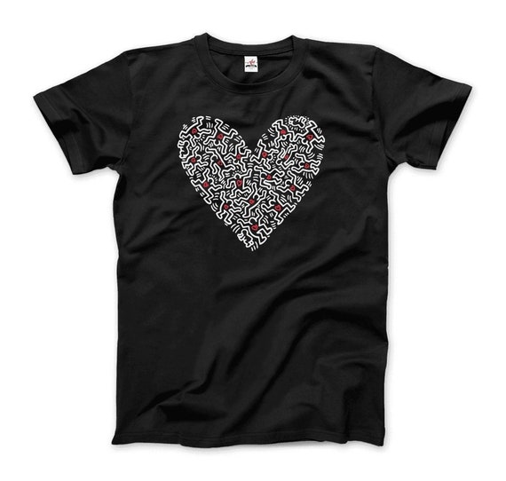 Keith Haring Heart Of Men Icon Series Street Art TShirt Etsy
