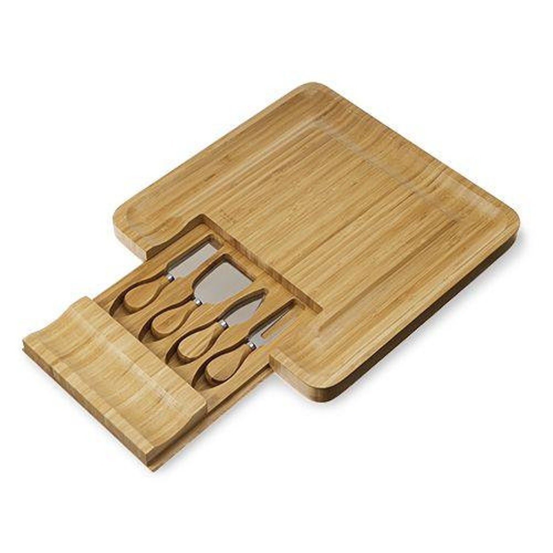 FourPiece Bamboo Cheese Board and Knife Set Etsy