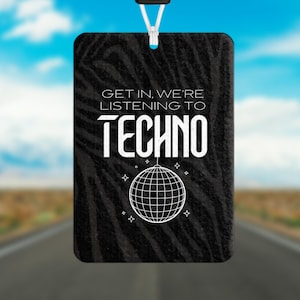Techno Car Air Freshener Black Ice Car Freshener Rave Accessories Rave Gift for Raver Festival Accessories DJ Gift Techno Merch EDM Merch