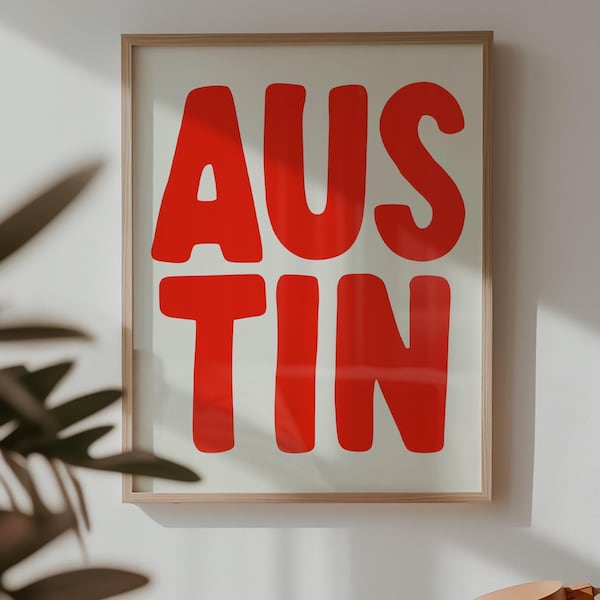 Austin, TX Stampe di Austin Texas Wall Art Decorazioni Texas Stampe Texas Poster Austin Texas Stampa tipografica Austin Stampa carrello bar Austin