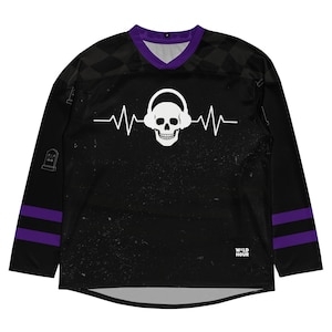 Halloween Rave Jersey EDM Hockey Jersey Black Rave Outfit EDM Festival Outfit Rave Merch Black Jersey for Rave Accessories Rave Gift for DJ
