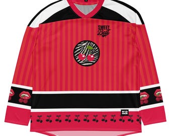 Sweet Beats Cherry Hockey Jersey Rave Outfit EDM Jersey EDM Merch Festival Outfit for Rave Cherry Outfit for Rave Cherry Shirt Rave Top