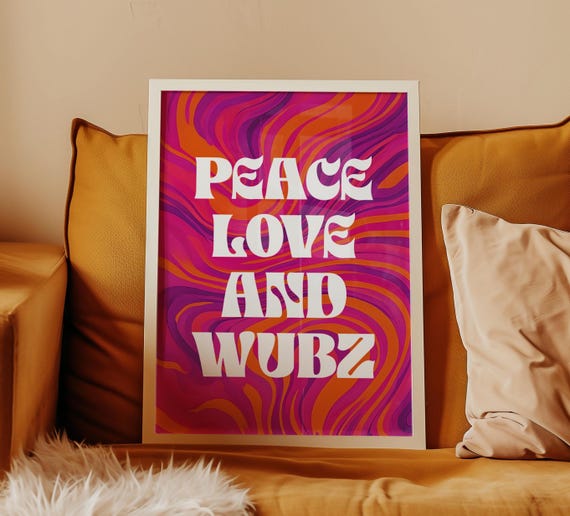 Sherbert Swirl Wubz Print Rave Poster EDM Merch Rave Accessories Rave Gift DJ Gift Festival Accessories for Rave Funky Wall Art Music Prints