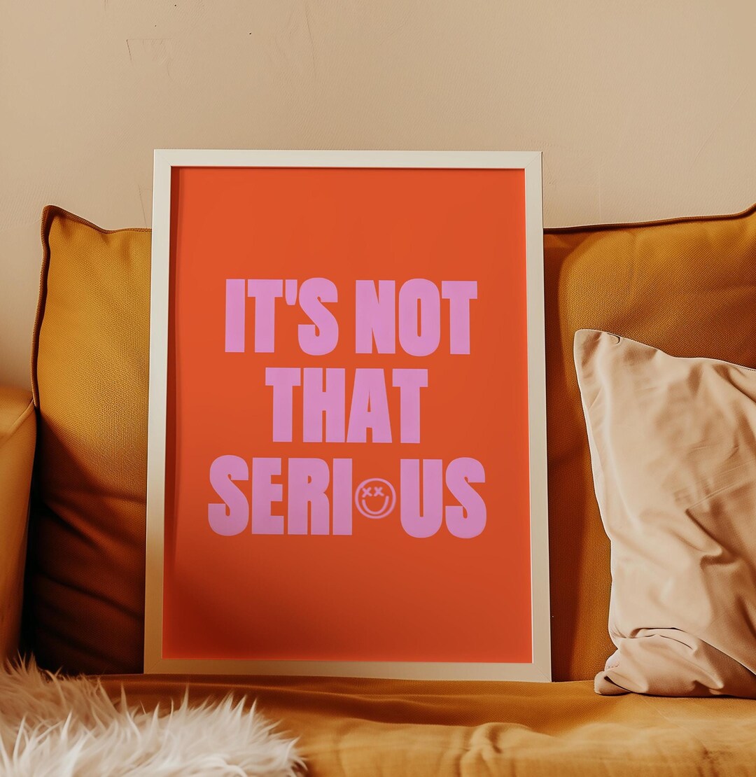 Cute Motivational Print Fun Quote Poster Pink and Orange Wall Art ...