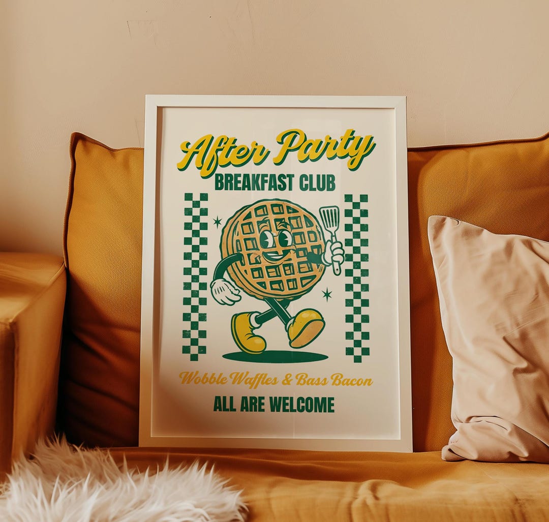 Breakfast Rave After Party Breakfast Club Print Rave Poster EDM Merch EDM Poster ...