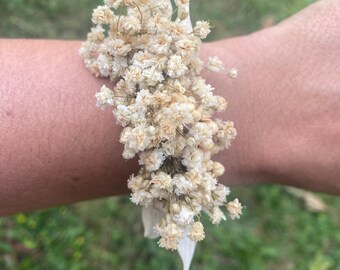 Bracelets champêtre fleurs séchées pour mariage• fleurs naturelles stabilisées• made in france• artisan fait main• champêtre• rustique, boho