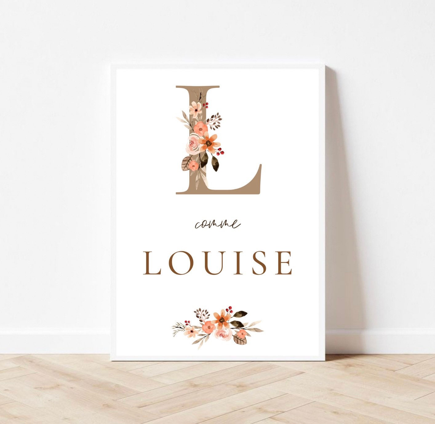 Affiche Personnalisée Initiale Fleurie