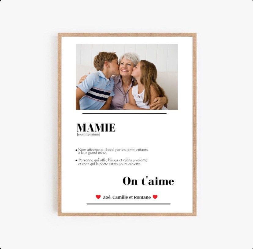 Affiche Personnalisée Mamie, Fêtes Des Mamies, Fête Grands Mères