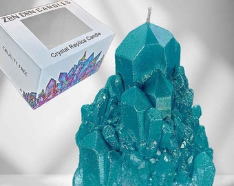 ABUNDANCE QUARTZ (Turquoise - blue) Crystal Intention Candle