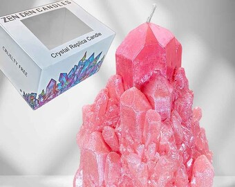 ABUNDANCE QUARTZ (Rose Quartz - pink) Crystal Intention Candle