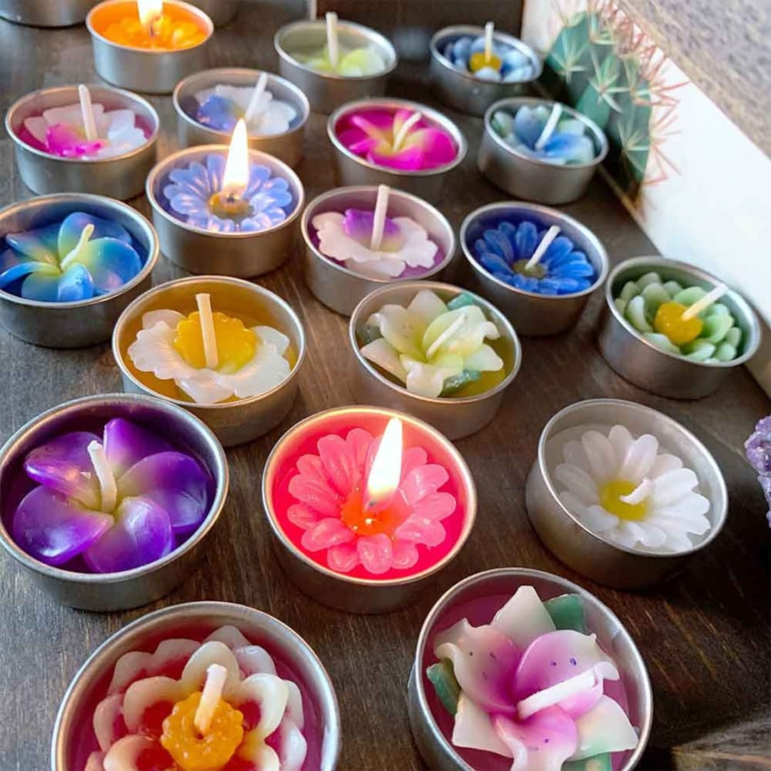 TROPICAL FLOWER Tea Light Candles tealights Etsy