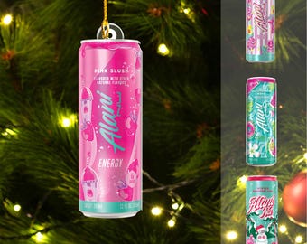 Personalized Alani 2D Flat Ornament, Custom Name Energy Drink Christmas Tree Ornament, Custom Any Flavor, Gift For Alani Nu Lover