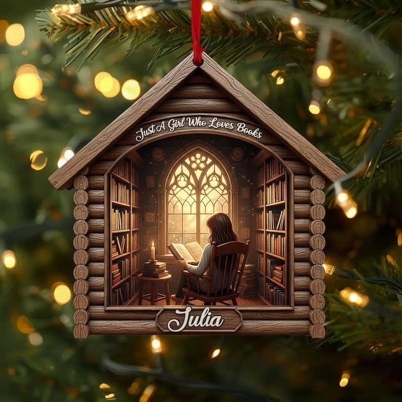 Personalized Book Reader Layered Wood Ornament, Just A Girl Who Loves ...