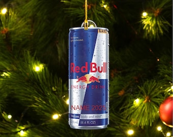 Personalized Energy Drink Ornament, Any Red Bull Flavors Or Color Can Christmas Ornament, 2D Flat Acrylic Ornament For Energy Drink Lovers