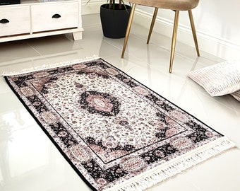 Machine Washable Non-slip Traditional Design Rug Mat