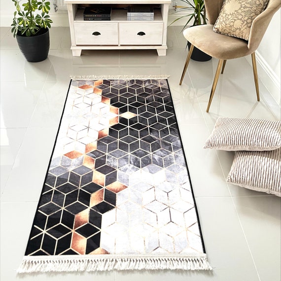 Non Slip Washable Door Mats 50x80cm Washable Indoor Rugs, Indoor Kitchen Mat,  Entrance Mat, Multicolour Squares Mat, Afghan Mat, Nomad Mat 