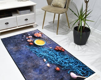 Washable Non-slip Modern Kitchen Printed Design