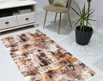 Machine Washable Non-Slip Distressed Faded Rug Multicolor Mat Living Room Kitchen Runner Kids Nursery