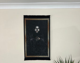 Modern Wall Art 50x80cm in Black & Gold Black Woman Canvas African Canvas Art Modern Wall Art | African Girls Print Art, Black African Woman