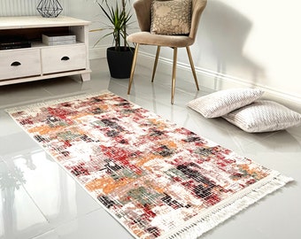Machine Washable Non-Slip Distressed Faded Rug Mat Living Room Kitchen Runner Kids Nursery