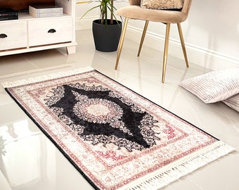 Machine Washable Non-slip Traditional Design Rug Mat
