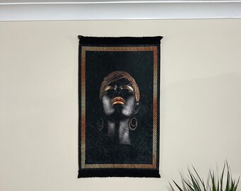 Modern Rug Wall Art Door Mat 50x80cm in Black & Gold with Anti-Slip Backing